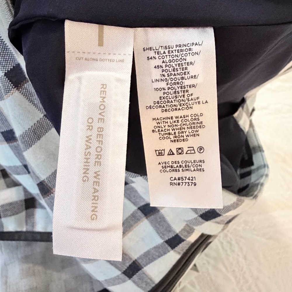Ann Taylor plaid skirt faux leather trim sz 4 - Picture 10 of 13